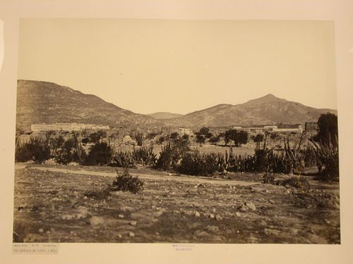View of Mitla showing the Palace of the Columns, Second Palace (also known as the East Building in Quadrangle E), Third Palace (also known as the North Building in Quadrangle F) and Fourth Palace (also known as the East Building in Quadrangle F), Mexico