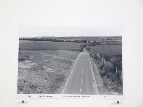 View from Hockenden Lane bridge, looking south, during construction of the Swanley Bypass, England
