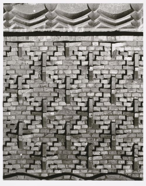 Detail of the brickwork on the south façade of Chilehaus office building, Messberg [street], Hamburg, Germany