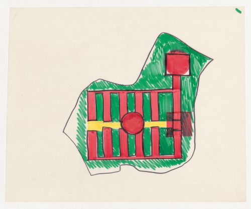 Sketch site plan for Casa dello studente, Trieste, Italy