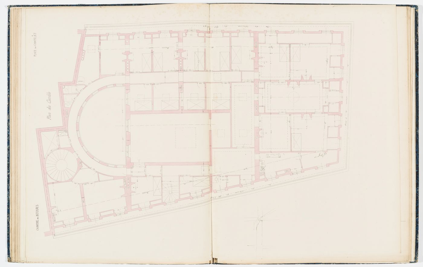 Working drawing for the Chambre des Notaires: Plan for the "étage sous le comble"