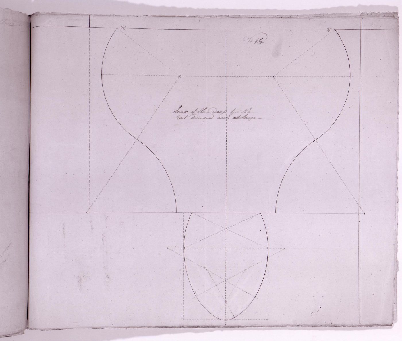 Elevation for a decorative masonry drop detail for the tower windows for Notre-Dame de Montréal