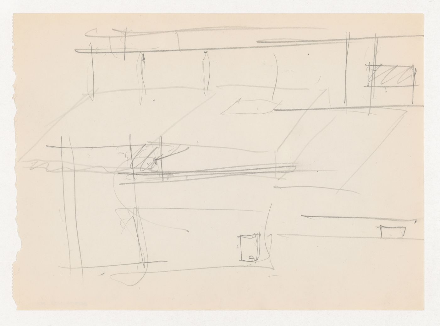 Sketch elevations and axonometric sketch for Museum for a Small City