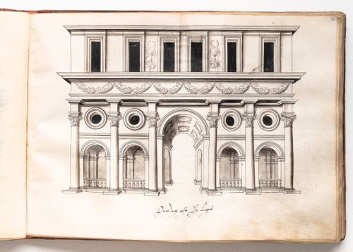 Perspectival side elevation for a residence