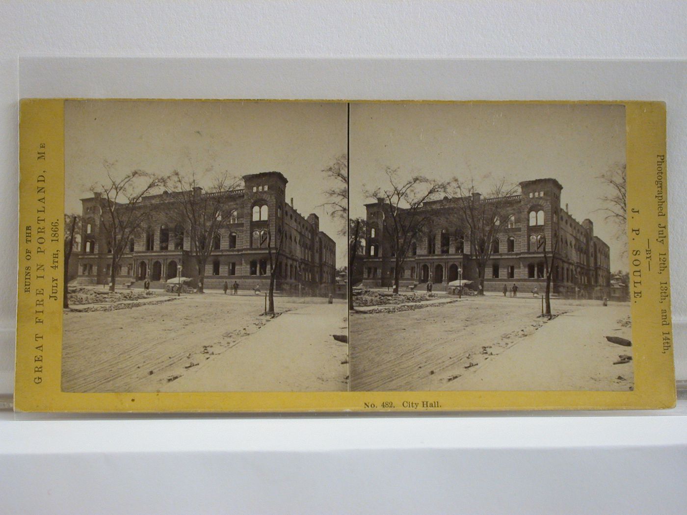 Ruins of City Hall after the Great Fire in Portland, Maine, on July 4, 1866