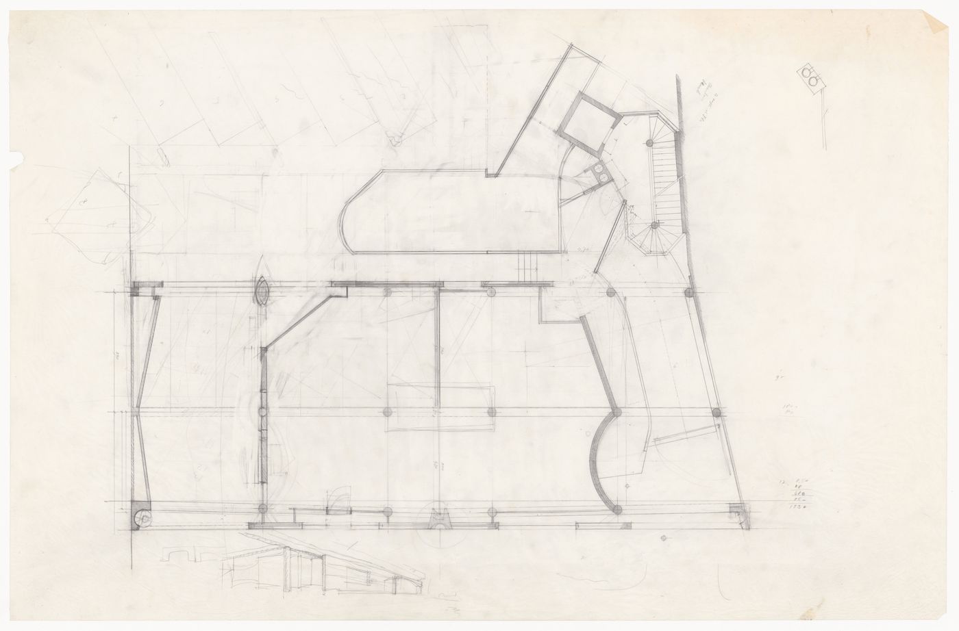 Floor plan and sketches for Edificio per abitazioni in via Conchetta, Milan, Italy