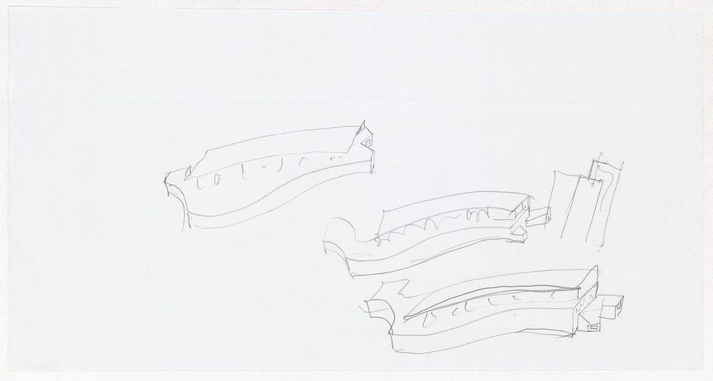 Sketch axonometric views for Complexo de Habitação, Comércio e Serviços Horta da Torrinha Rotunda do Raimundo, Evora, Portugal