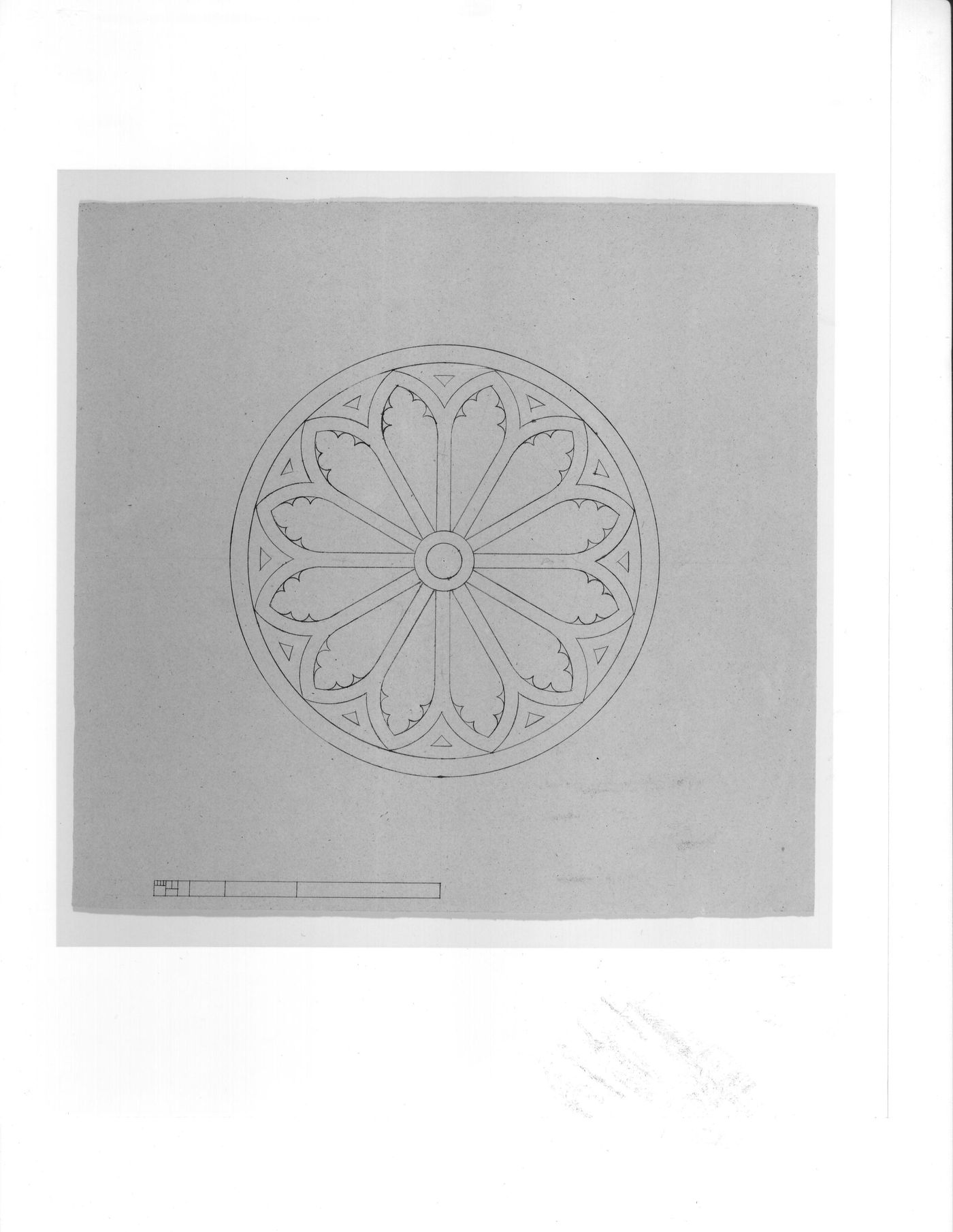 Elevation for a transom window [?] for a side entrance for Notre-Dame de Montréal