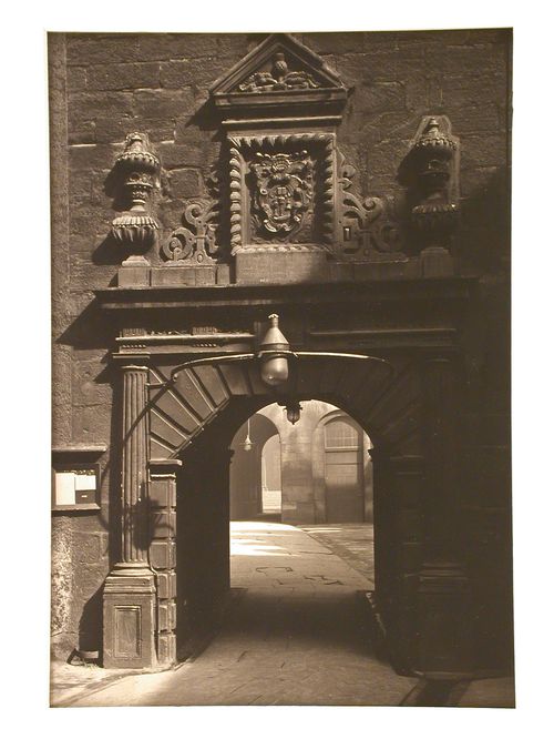 View of archway in Old College, Glasgow, Scotland