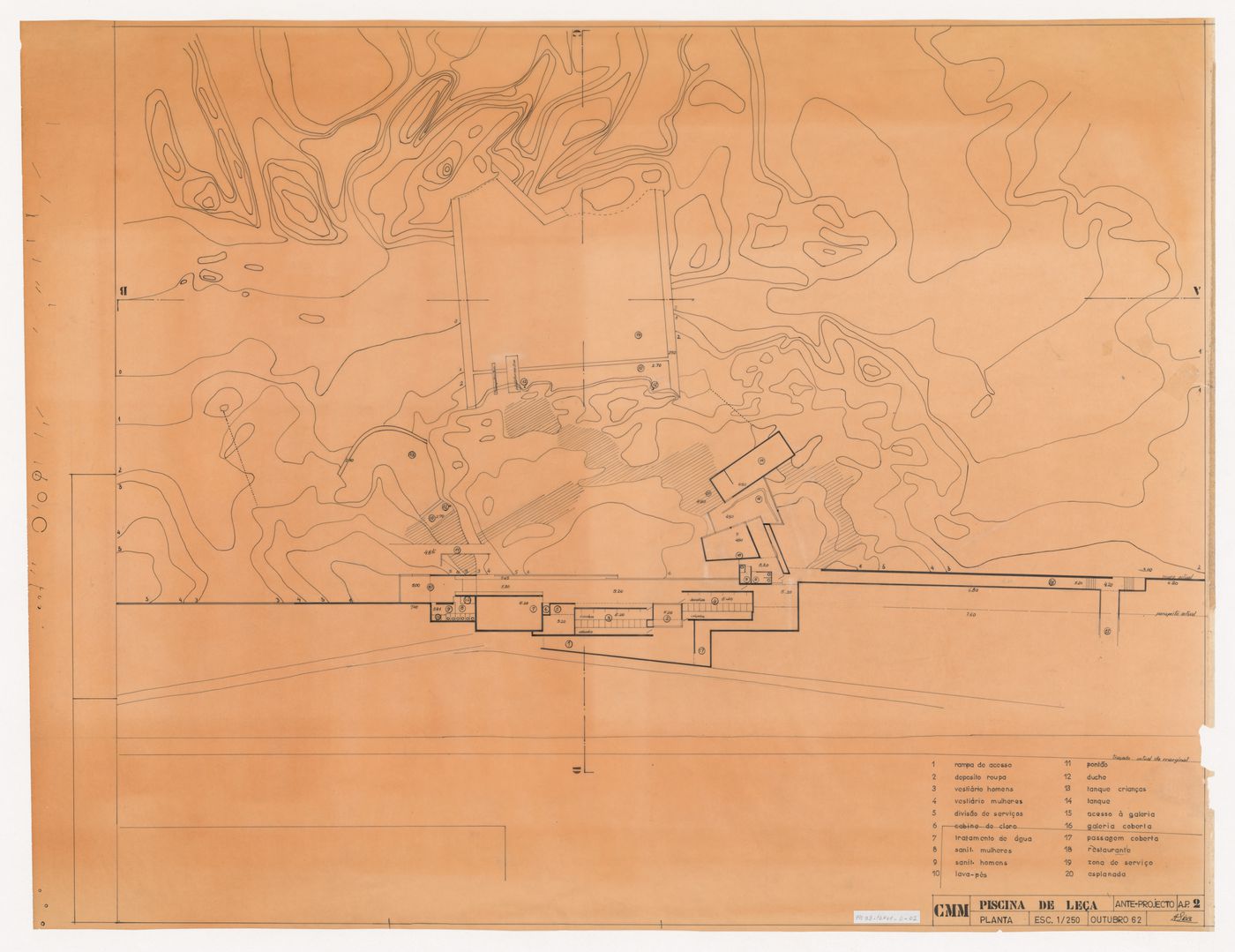 Plan for Piscina das Marés [Ocean swimming pool], Leça da Palmeira, Matosinhos, Portugal