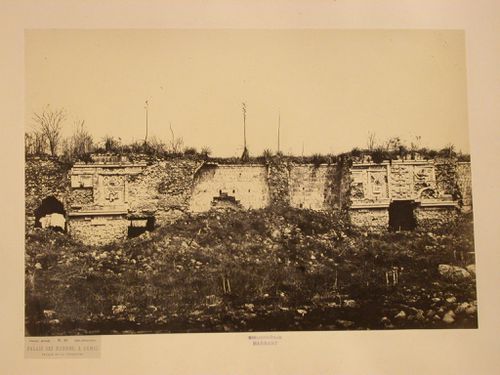 Partial view of the Nunnery Quadrangle showing the façade of snakes, Uxmal Site, Mexico