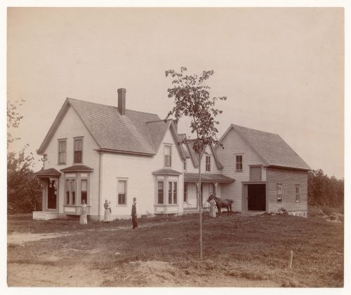 Length of clapboard house and barn