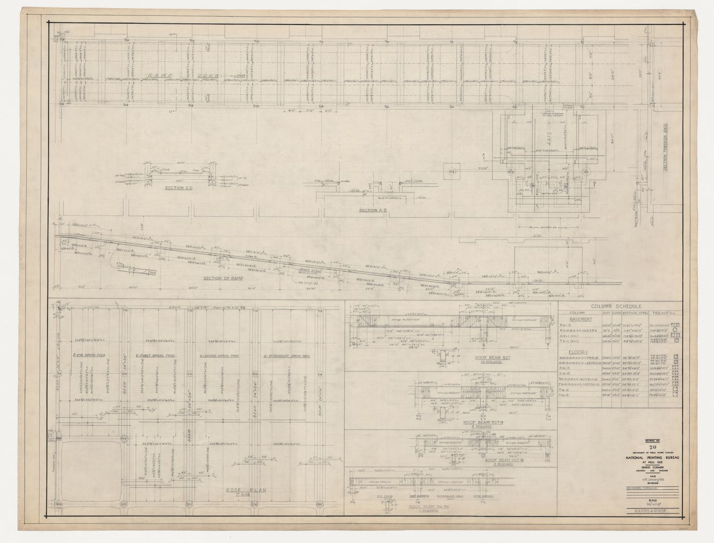 Rampes et toits : plans, coupes et détails, Imprimerie Nationale du Canada, Hull, Québec, Canada