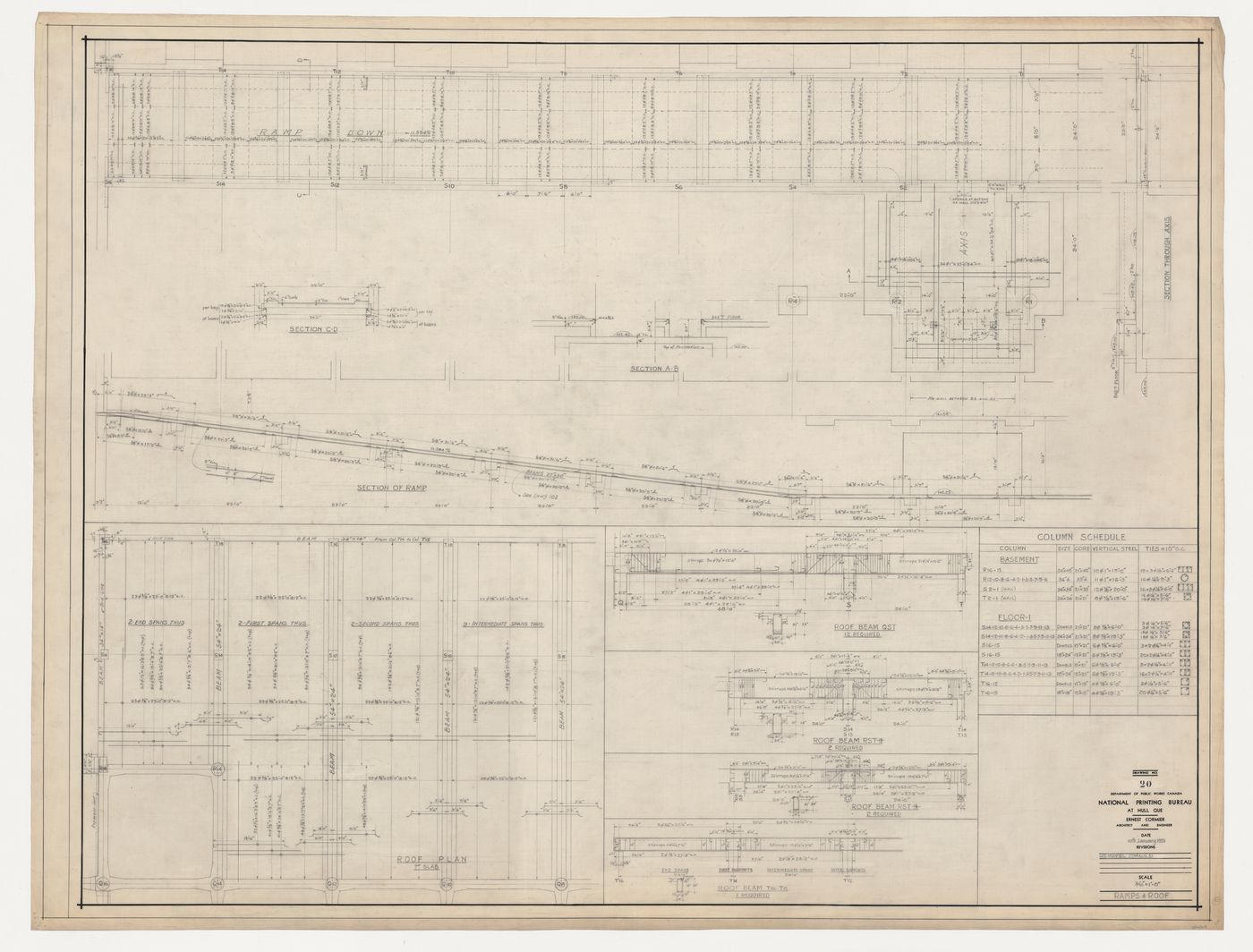 Rampes et toits : plans, coupes et détails, Imprimerie Nationale du Canada, Hull, Québec, Canada