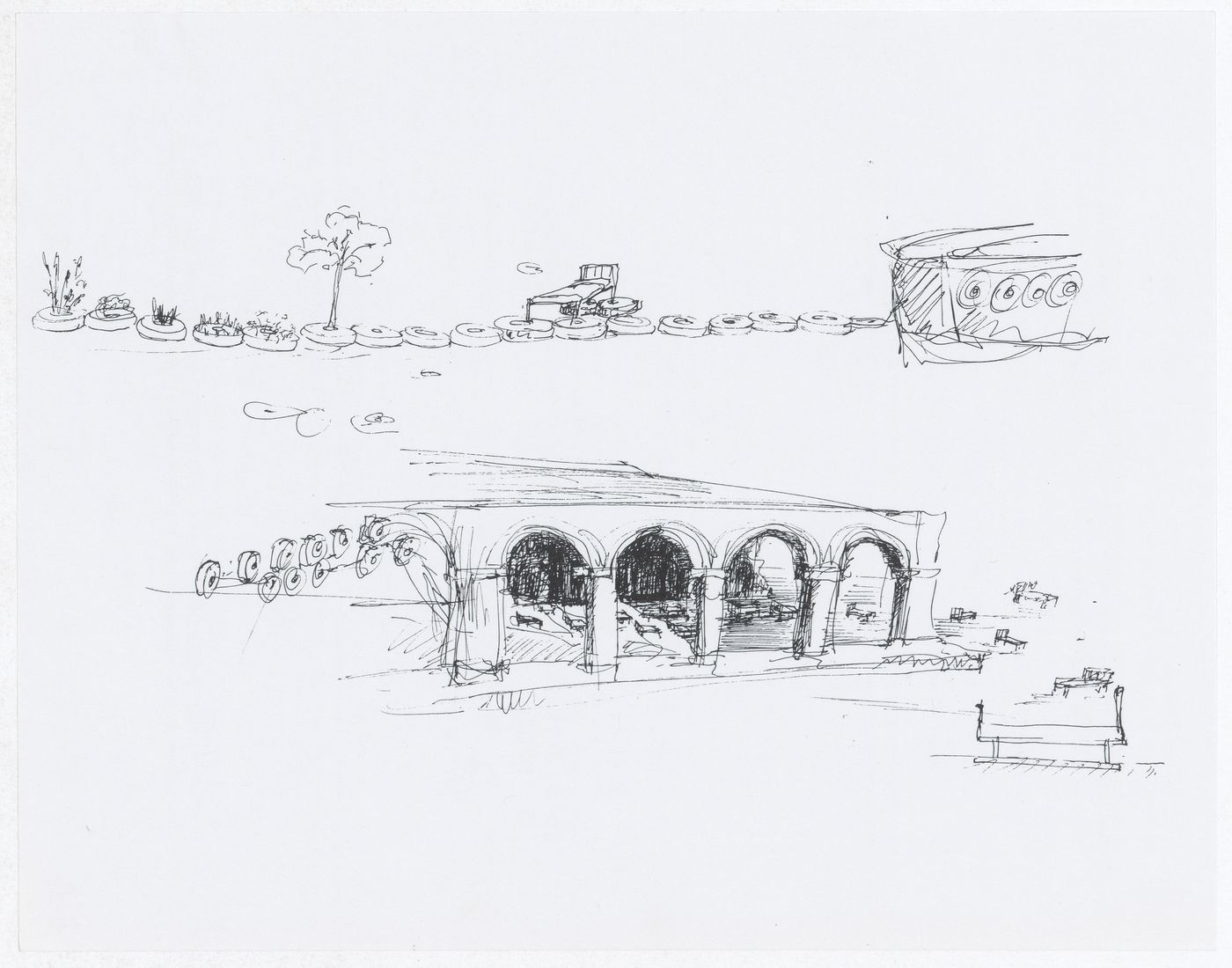 Drawing for the exhibition on James Wines at the Venice Biennale