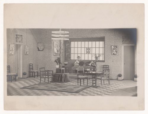 View of interior scene set for the film Le Mauvais Garçon by Henri Diamant-Berger, France