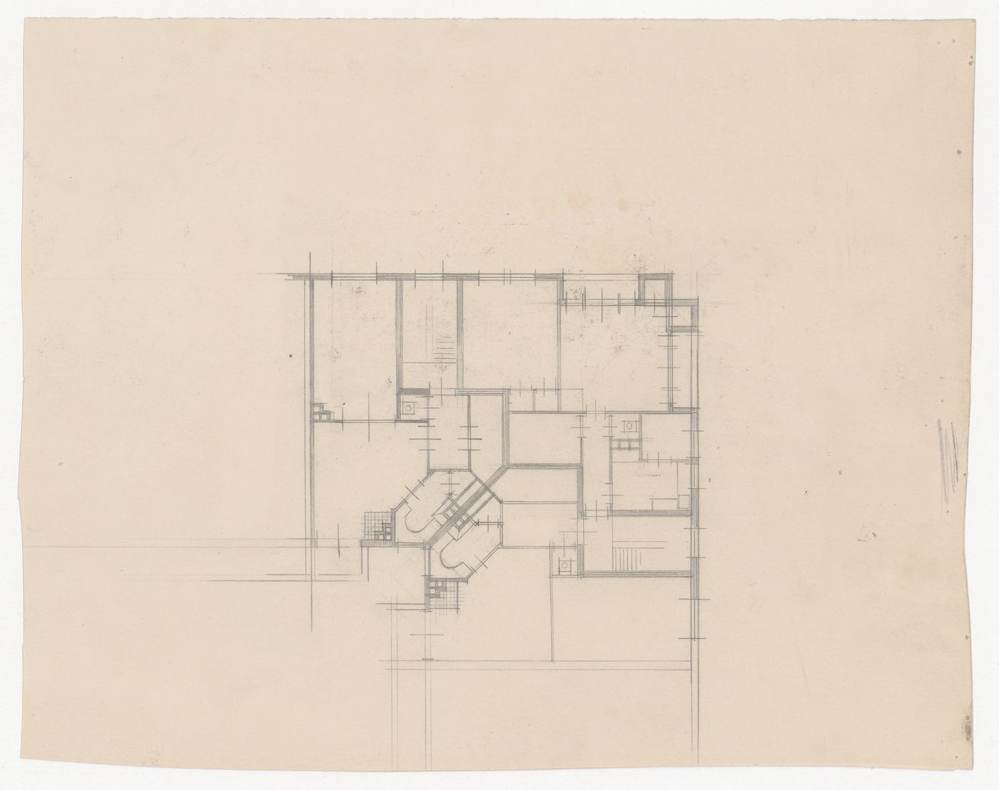 Sketch plan, possibly for Tusschendijken Housing Estate, Rotterdam, Netherlands