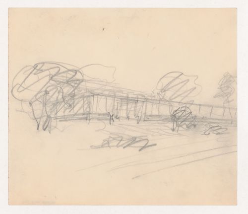 Perspective sketch for the Metallurgy Building, Illinois Institute of Technology, Chicago