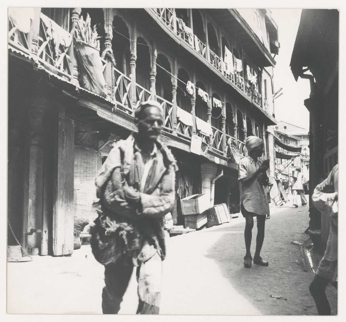 Streetscape with people, Vale of Kashmir, India