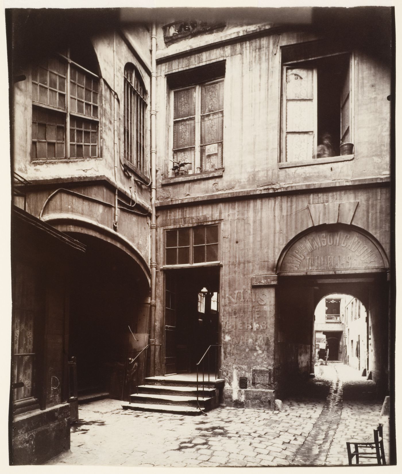 Detail Courtyard of doss house (transient shelter), Paris, France