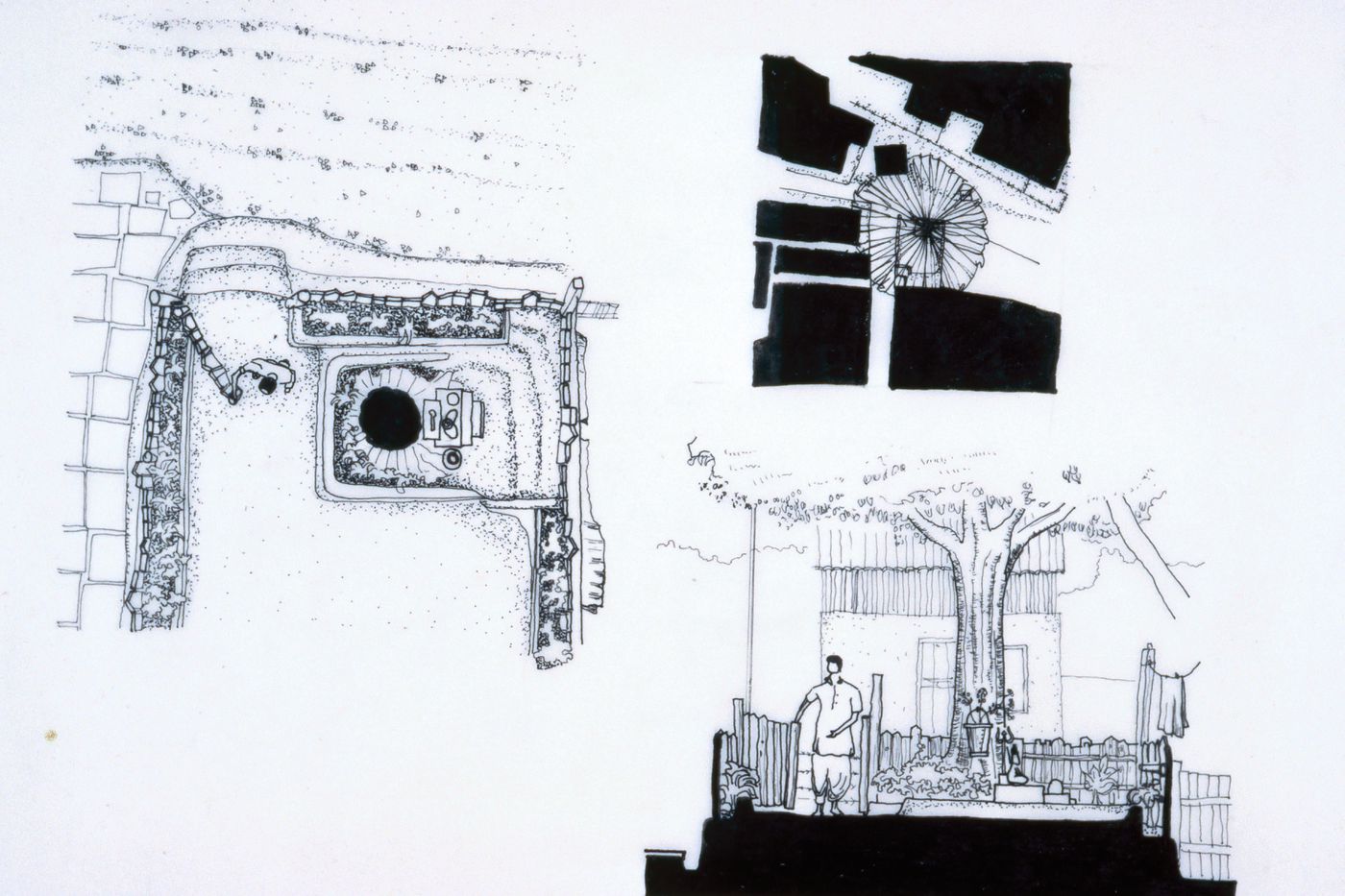 Plan and elevation of tree platform used for the Human Settlement Training Package "Package 1: Planning guidelines"