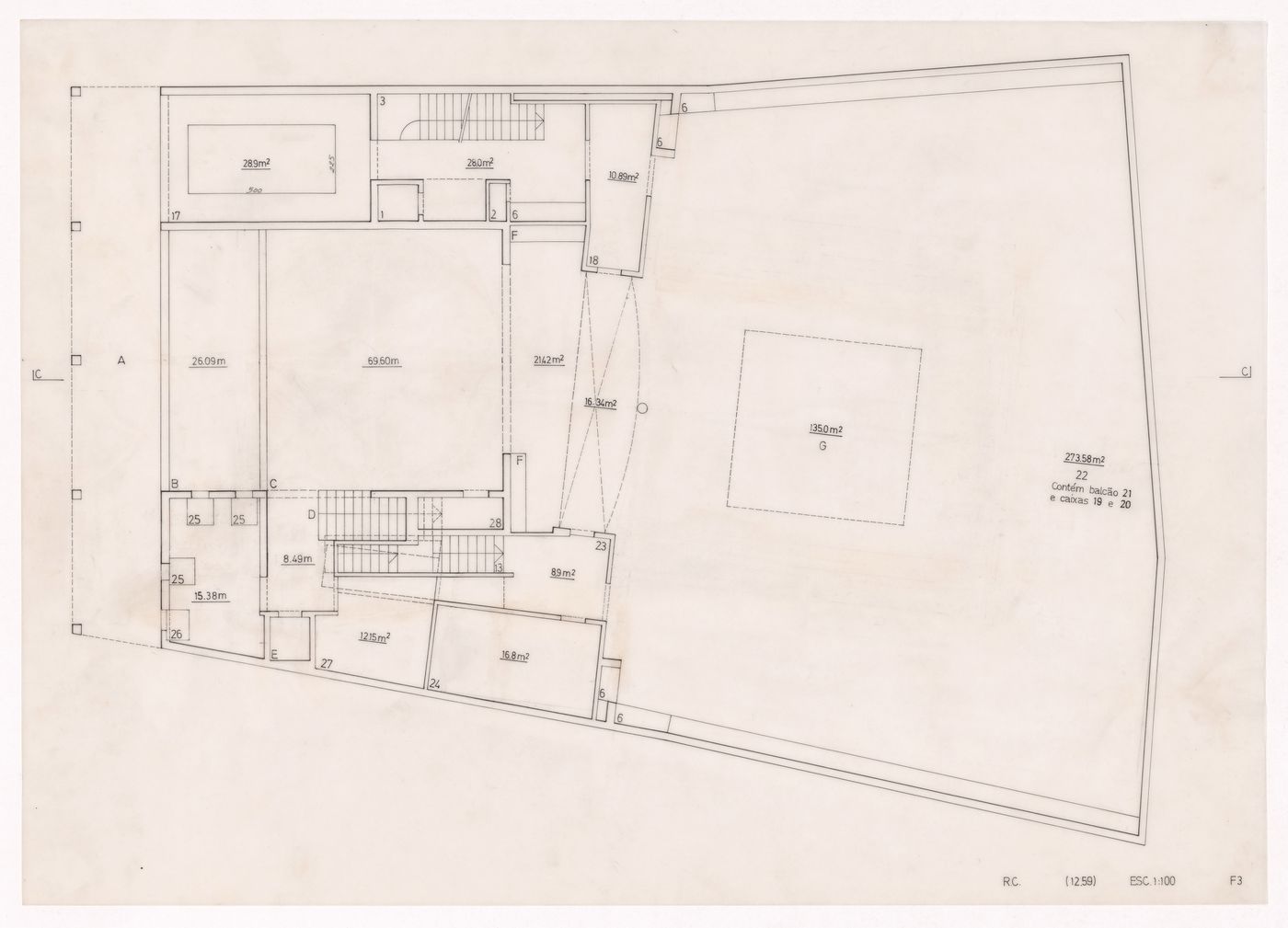 Ground floor plan for Caixa Geral de Depósitos, Matosinhos, Portugal