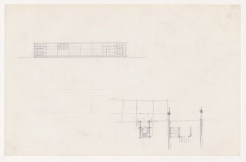 Elevation and partial sketch plan for Illinois Institute of Technology, possibly for an engineering building