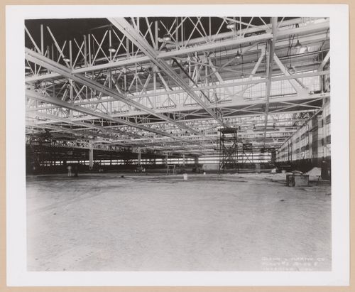 Interior view of the Assembly [?] Building (also known as Building E) under construction, Glenn L. Martin Company Navy Assembly Plant No. 2, Middle River, Maryland