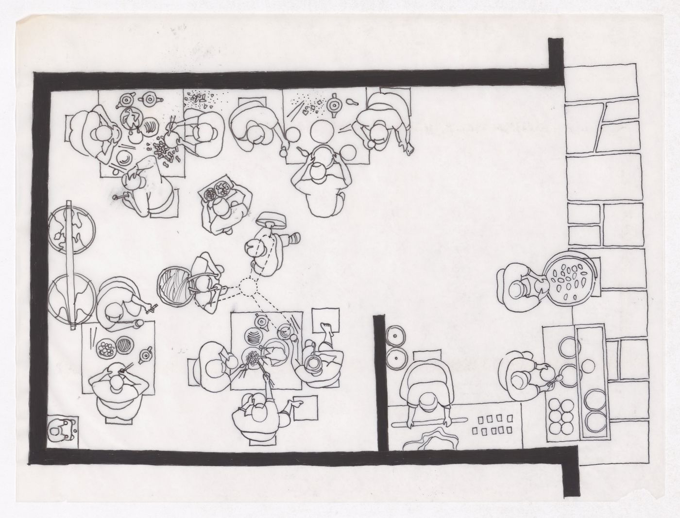Illustration showing the traditional living patterns for the Sichuan housing project for "Housing a Billion: Urban Upgrading: Design Ideals for Rural China" publication