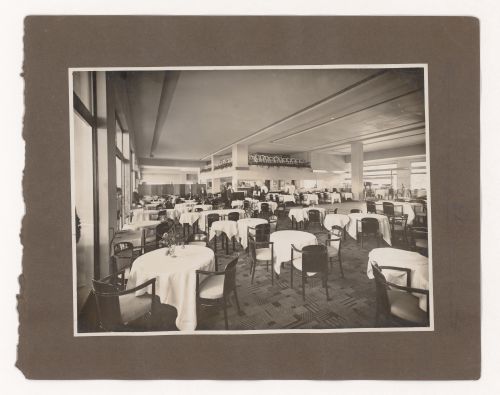 Interior view of the dining room at Casino La Pergola, Saint-Jean-de-Luz, France