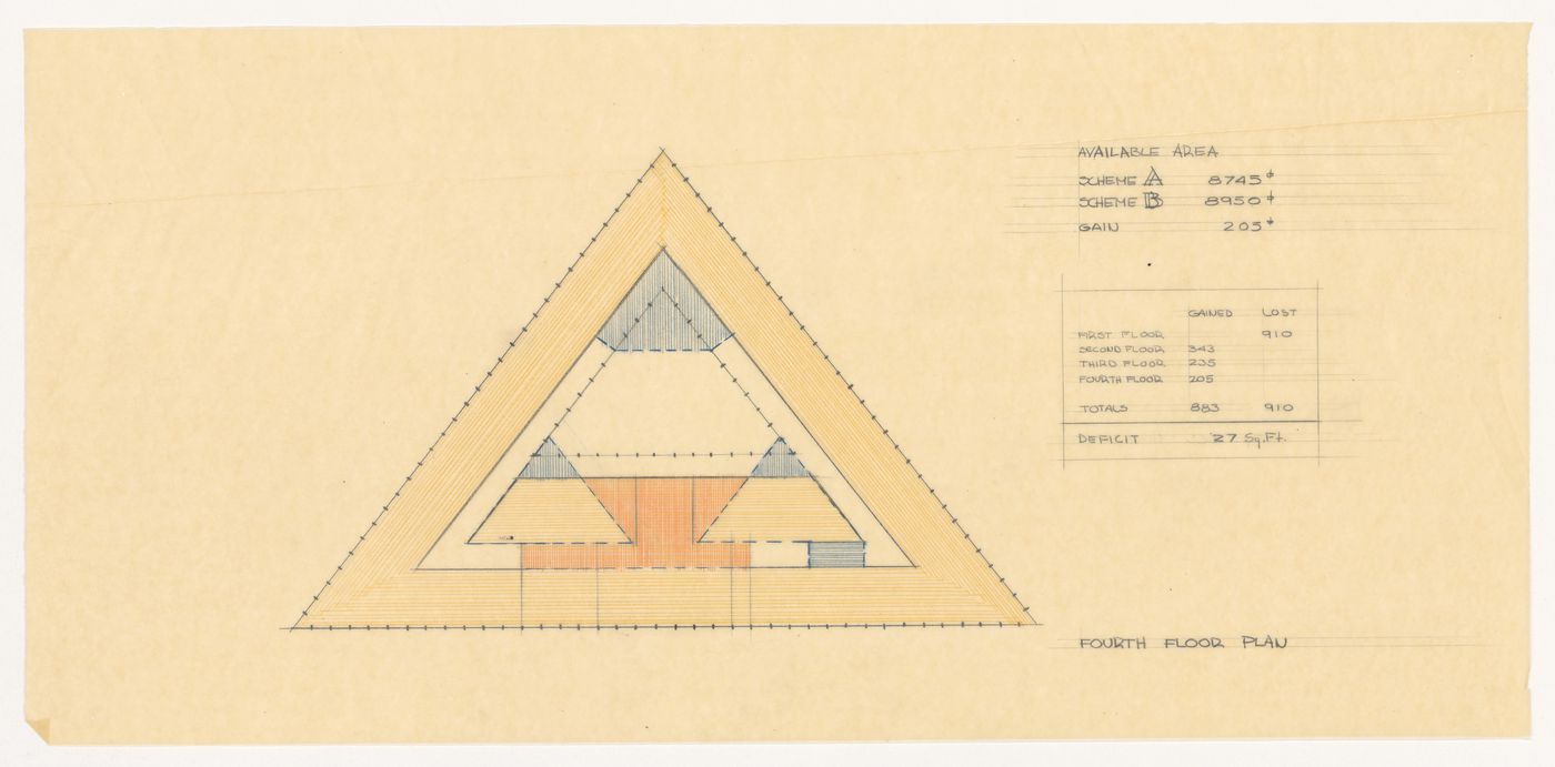 Fourth floor plan for United States Embassy, Oslo, Norway