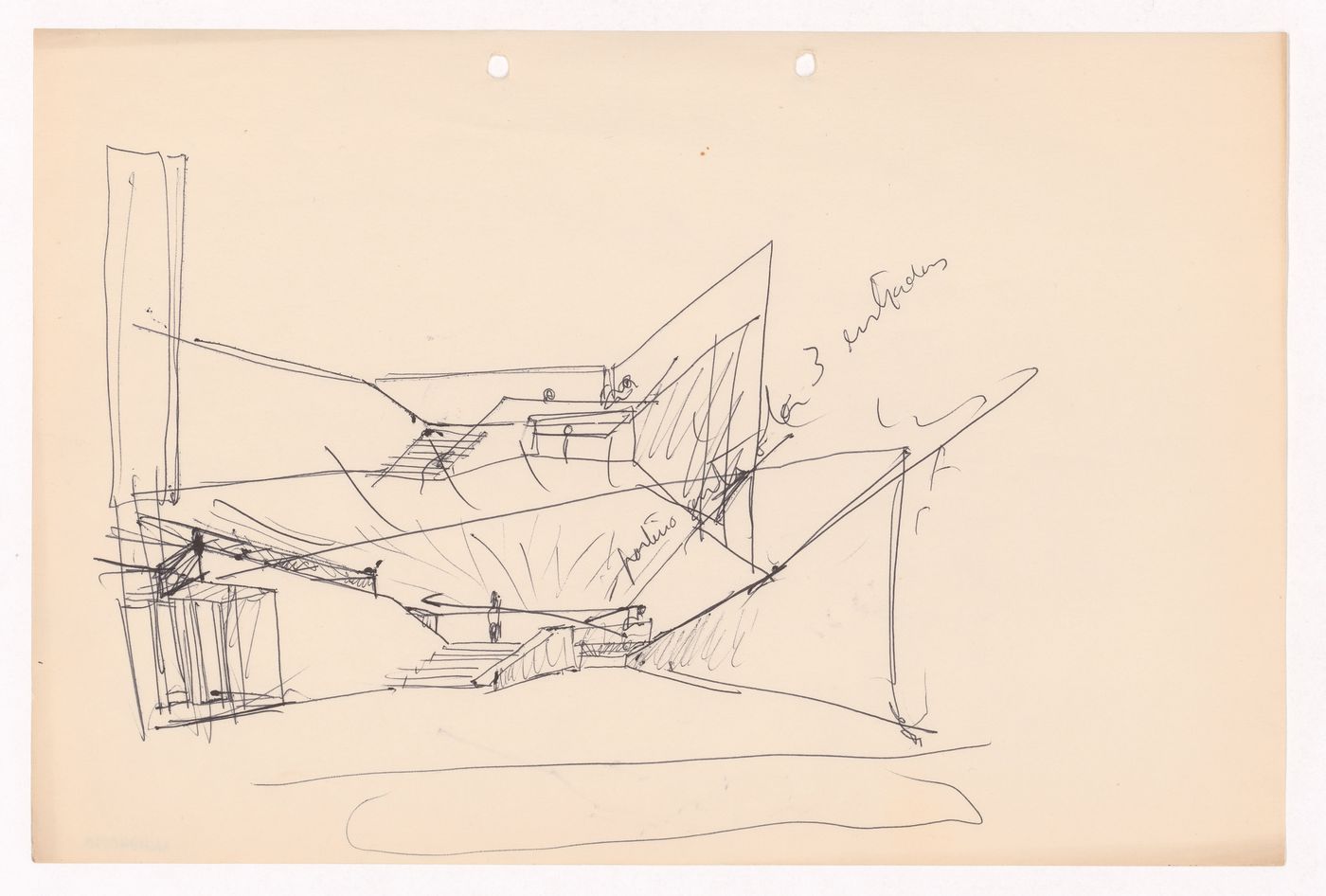 Sketch perspective for Habitações Colectivas da Sacor, Matosinhos, Portugal
