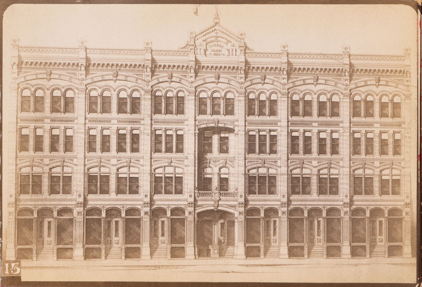 Photograph of a rendering of or for the principal façade of Barber Block, Winnipeg, Manitoba, Canada