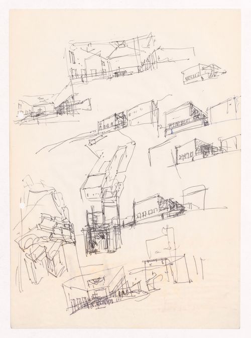Sketch perspectives and axonometric views for Capela em Rio Tinto, Gondomar, Portugal