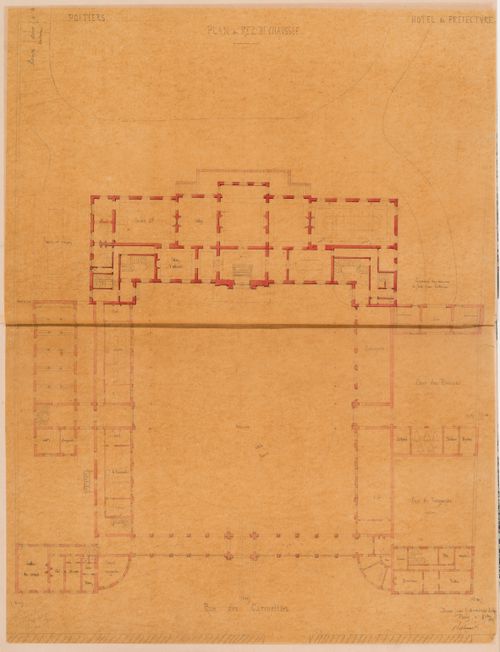 Project for a Hôtel de préfecture, Poitiers: Ground floor plan
