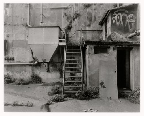 Partial view of a building showing a staircase and entrance, Malteria Adriatica, Marghera, Italy