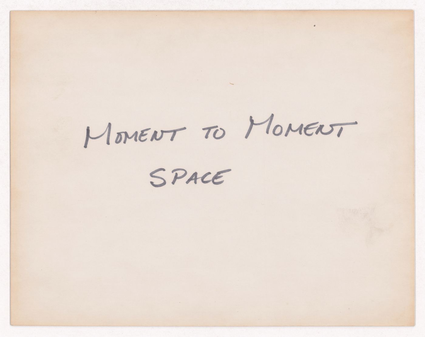 Moment to moment space