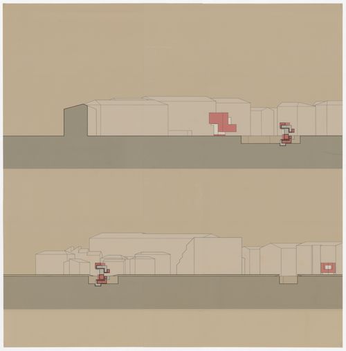 Competition entry for the International Seminary of Design, Cannaregio-West, Venice: Sections