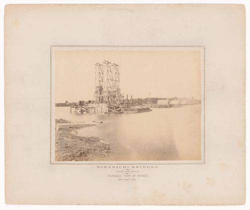 Miramichi Bridges under construction, Miramichi Bay, New Brunswick