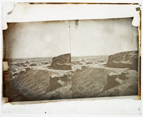 Stereograph of road on Fort Hill, Los Angeles, California, United States of America