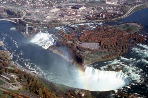Aerial photograph of Niagara Falls for research for Olmsted: L'origine del parco urbano e del parco naturale contemporaneo