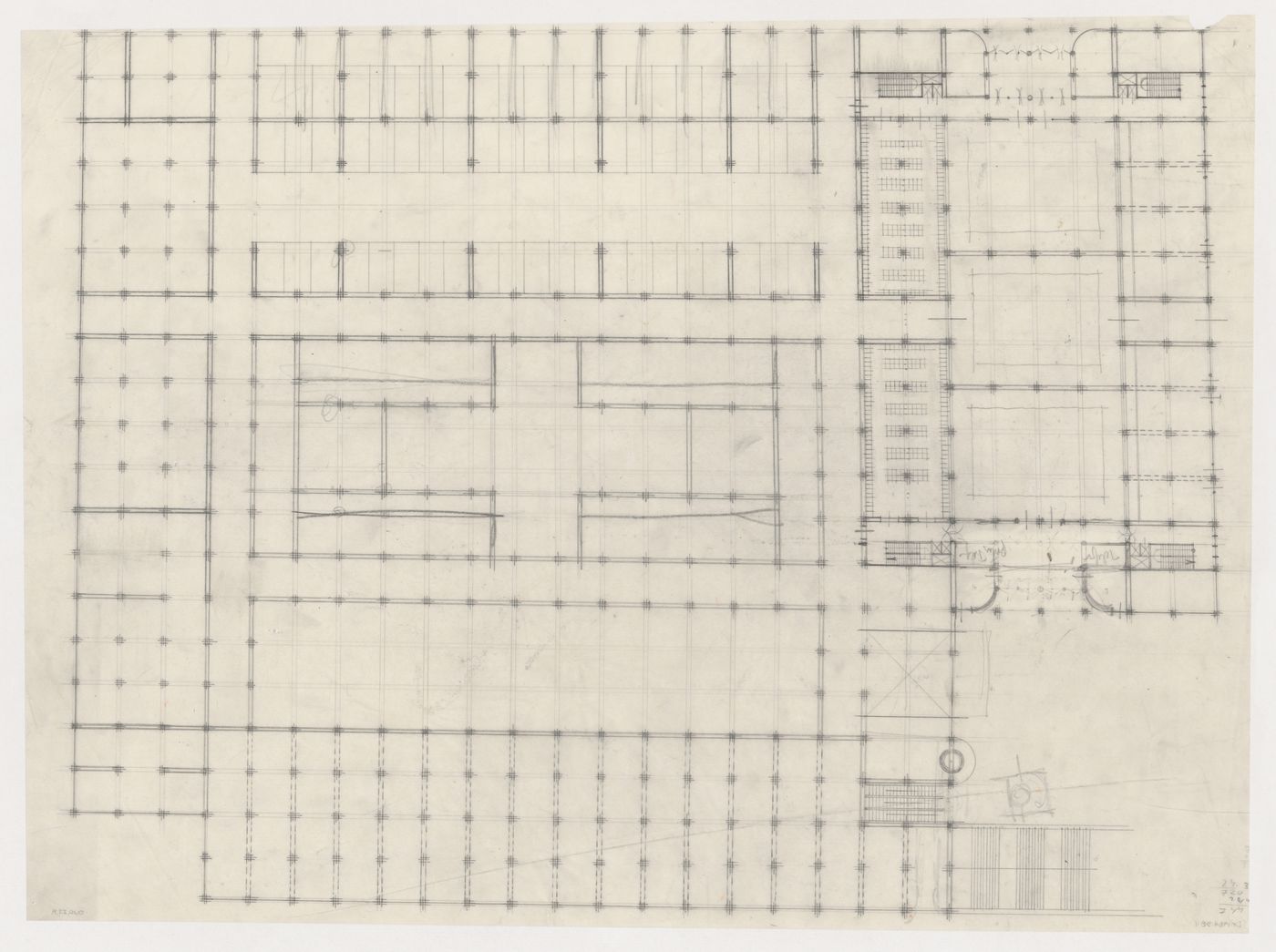 Piling plan for the New Stock Exchange Building, Rotterdam, Netherlands