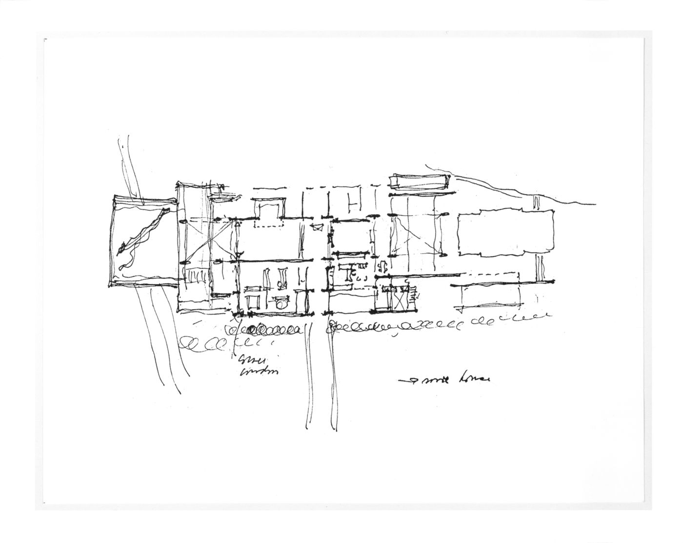 Revised plan study, plan study detail of kitchen area