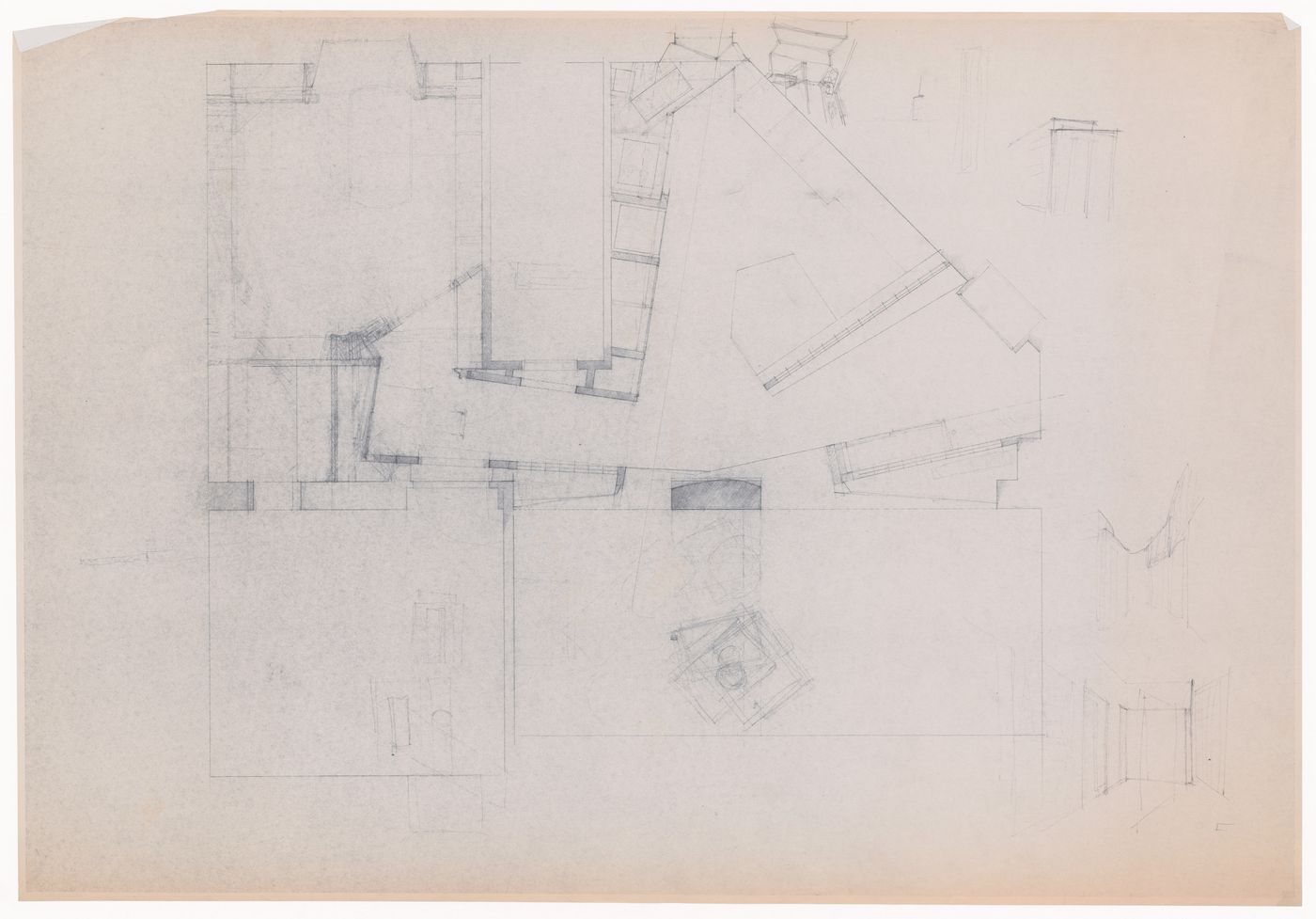 Plans and sketches for Casa De Paolini, Milan, Italy