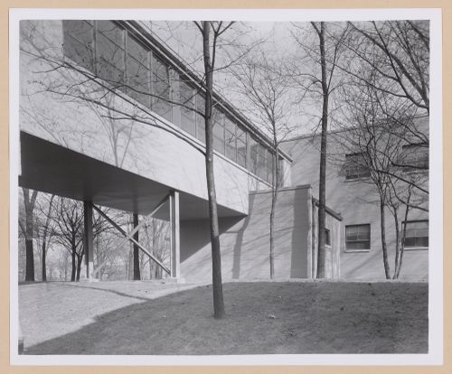 View of the skywalk and annex to the Administration Building, Rouge River Plant, Ford Motor Company, Dearborn, Michigan