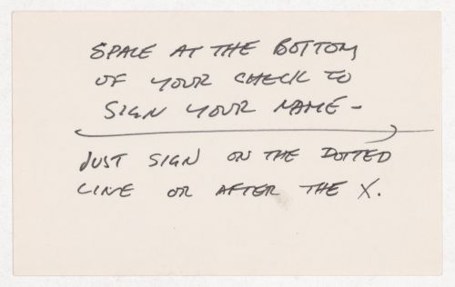 Space at the bottom of your check to sign your name - / Just sign on the dotted line or after the X.
