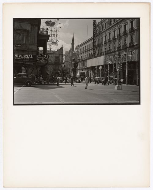 View of 5th Avenue at 42nd Street showing buildings, Mexico City, Mexico