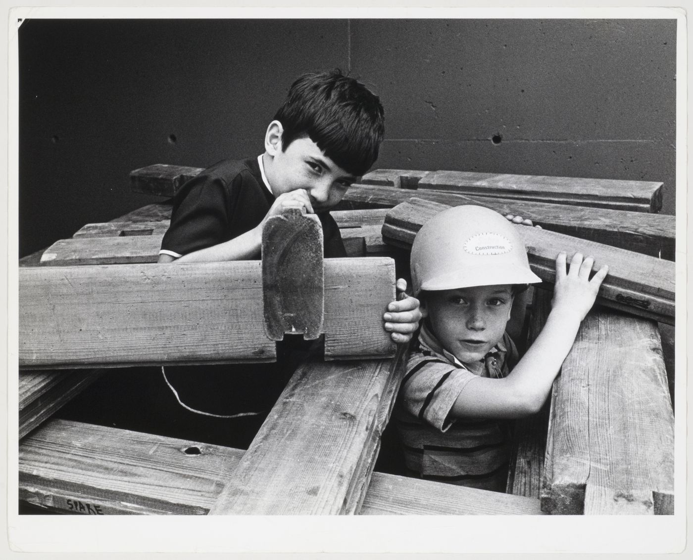 View of children playing at Children's Creative Centre Playground, Canadian Federal Pavilion, Expo '67, Montréal, Québec