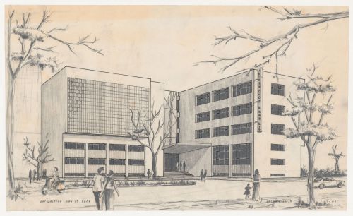 Exterior perspective for bank complex for Punjab State Cooperative Bank Ltd., Jalandhar, India