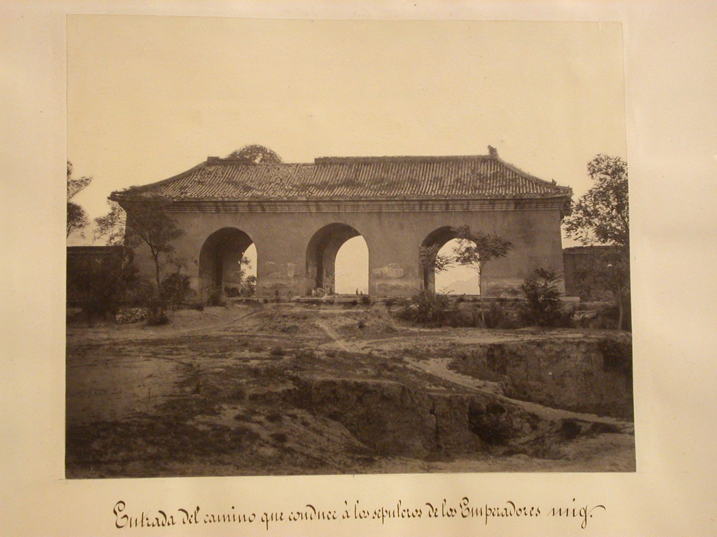 View of the Great Red Gate leading to the Spirit Road of the Ming Tombs, near Peking (now Beijing), China